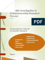 M2Scientific Investigation Entrepreneurship Research Process