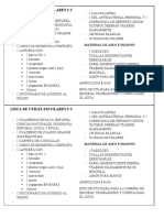 Lista útiles escolares 5to grado