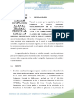 ESTUDIO DE SEGURIDAD Y SALUD OCUPACIONAL EN EL TRABAJO FRENTE AL COVID - 19