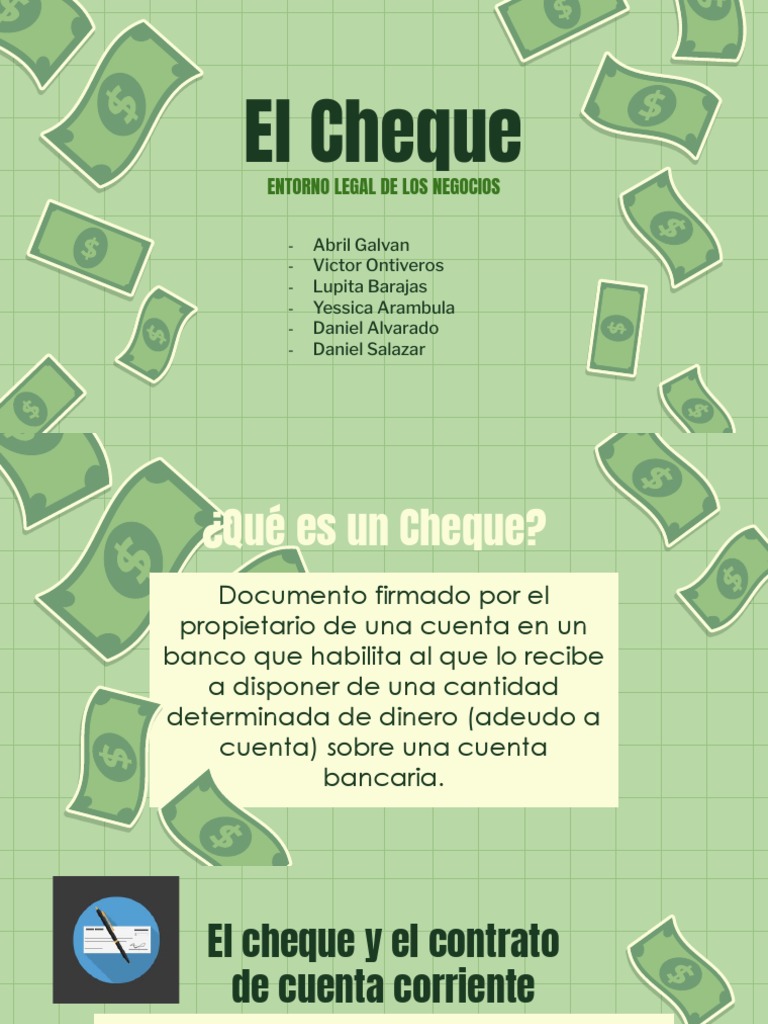El Cheque Entorno Legal Pdf Cheque Bancos