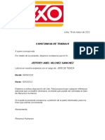 Certificado de Trbajo - Oxxo