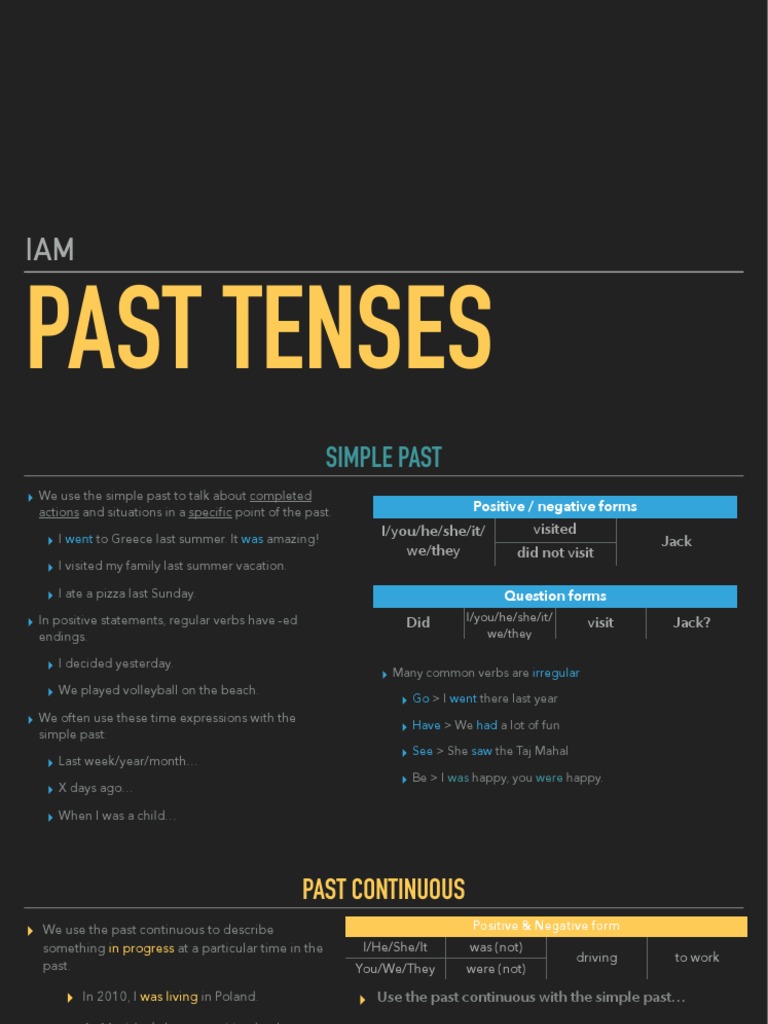 Past Tenses | PDF | Grammatical Tense | Language Families