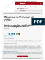 As Origens Alemãs e o Significado Da Autodeterminação Informativa - Migalhas