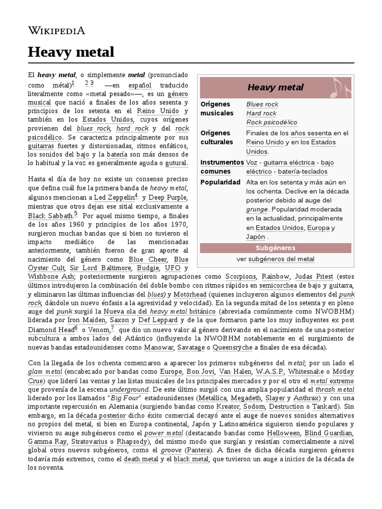 Heavy Metal PDF Música heavy metal Piedra dura