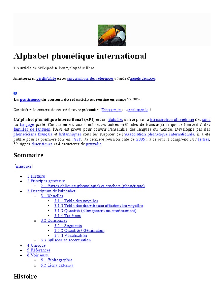 Alphabet Phonétique International (API) | PDF | Phonologie | Notation