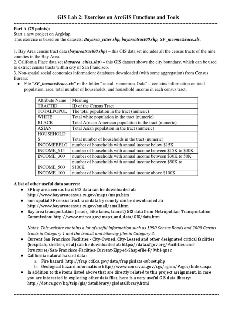 ArcGIS Lab: Bay Area Census Data Analysis | PDF | Geographic ...