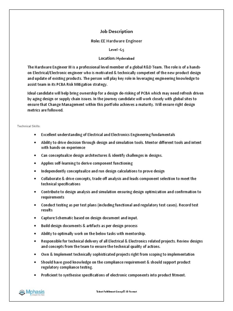 JD EE Hardware Engineer L5 10 Years PDF Reliability Engineering Design