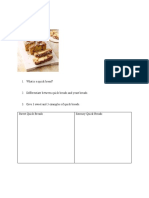 Quick Breads Activity Sheets