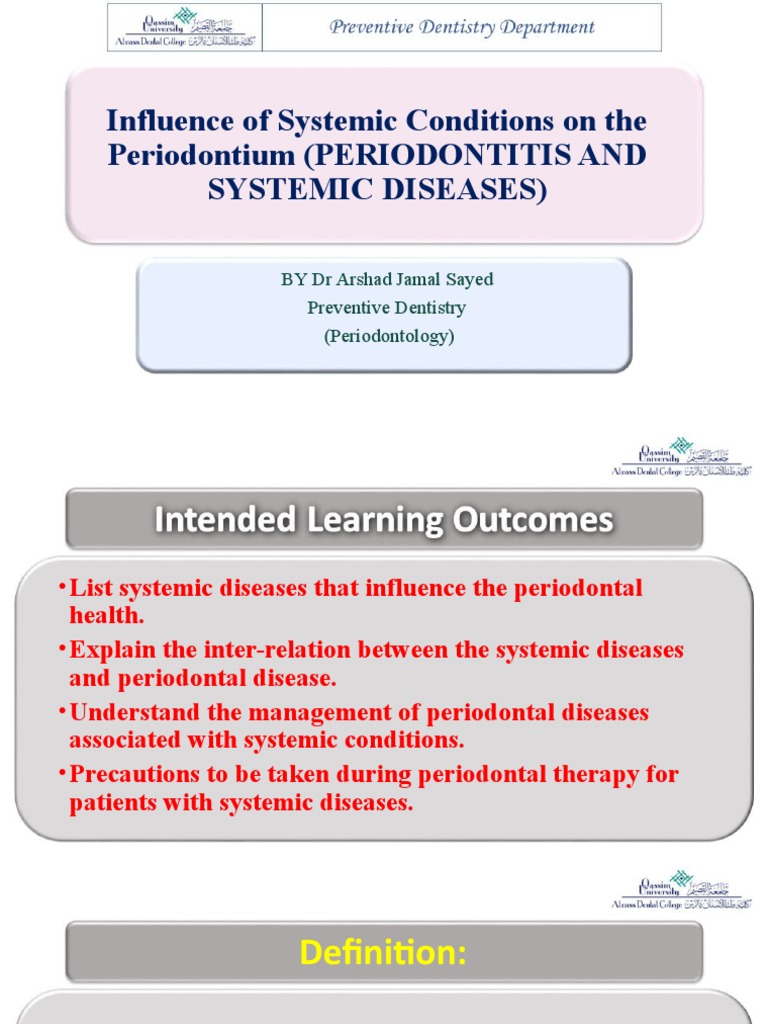 Systemic Diseases Impacting Periodontitis | PDF | Periodontology ...