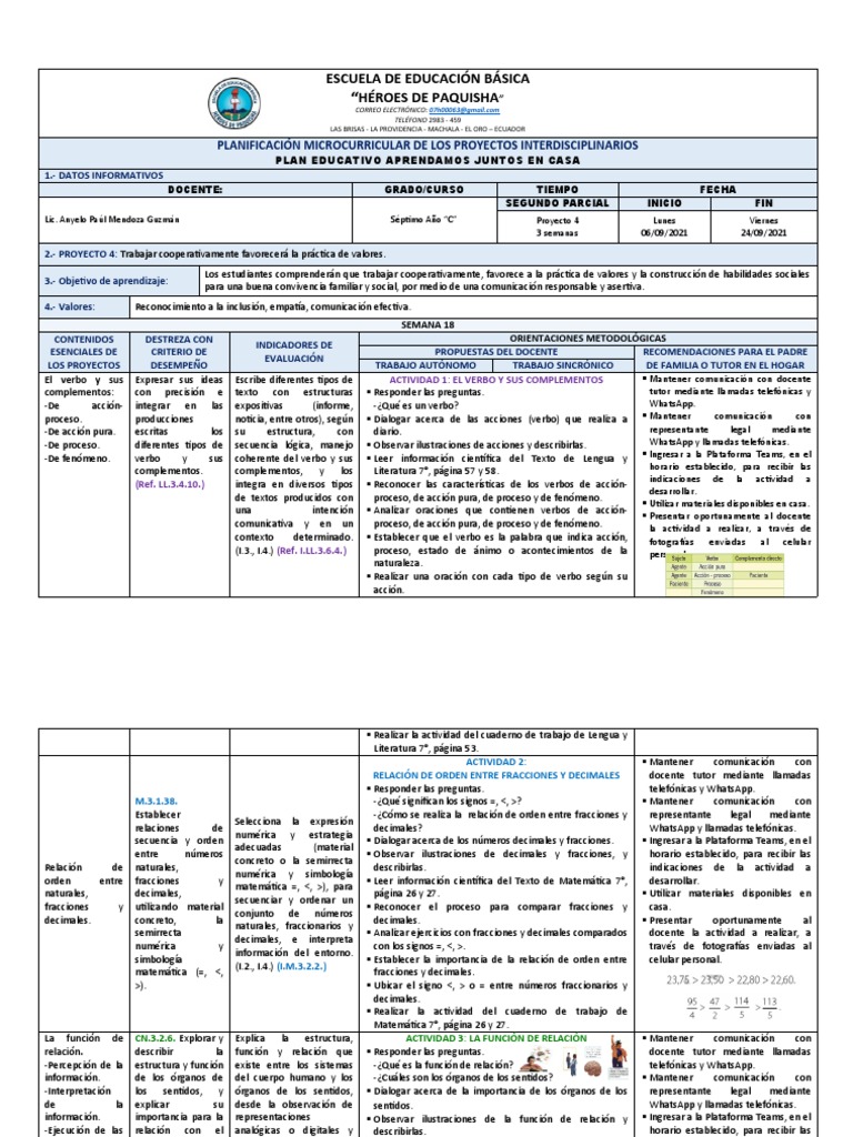 4. PLANIFICACIÓN 7° C | PDF | Adverbio | Comunicación
