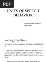 EL101 - Units of Speech Behavior