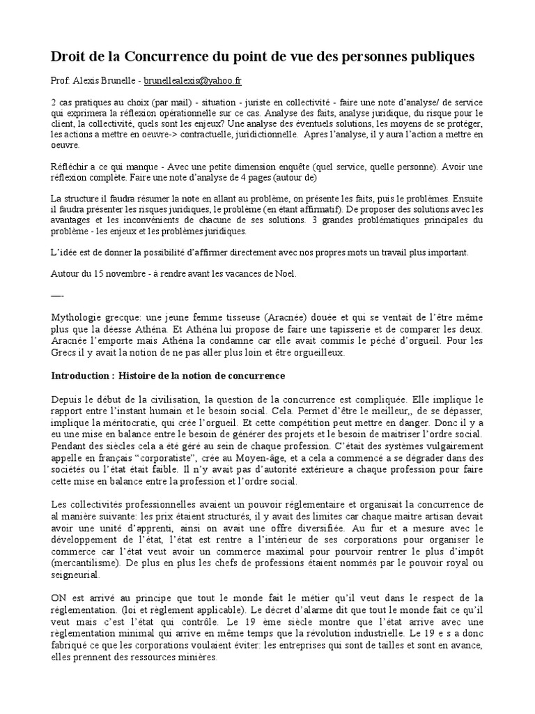 Droit de la Concurrence et Collectivités | PDF | Règles de concurrence ...