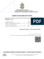 Docente: Manoel Deisson Xenofonte Araujo Período: 2018.2: Componente Curricular Média Desvio Padrão