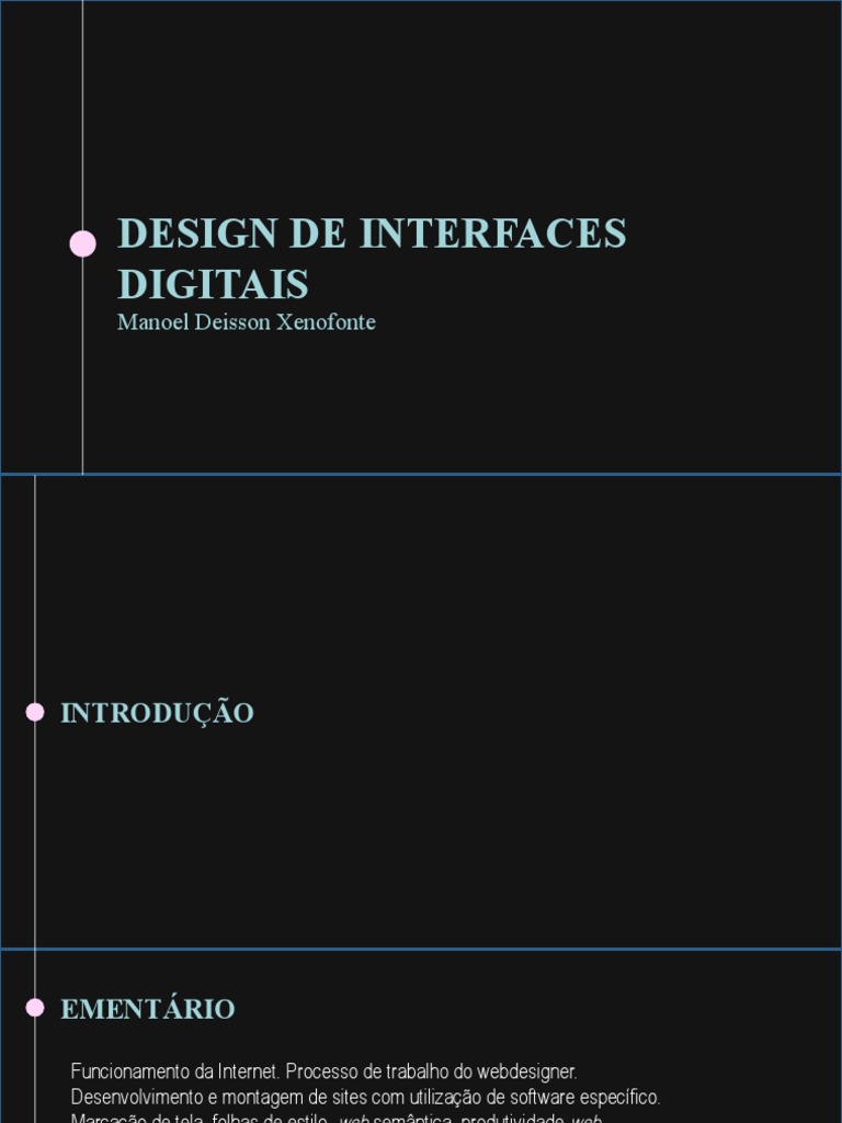 Design de Interfaces Digitais Aula 1 | PDF | Html | Experiência de usuário