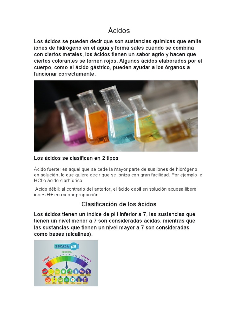Definición y Tipos de Ácidos | PDF | Estudios de idiomas extranjeros ...