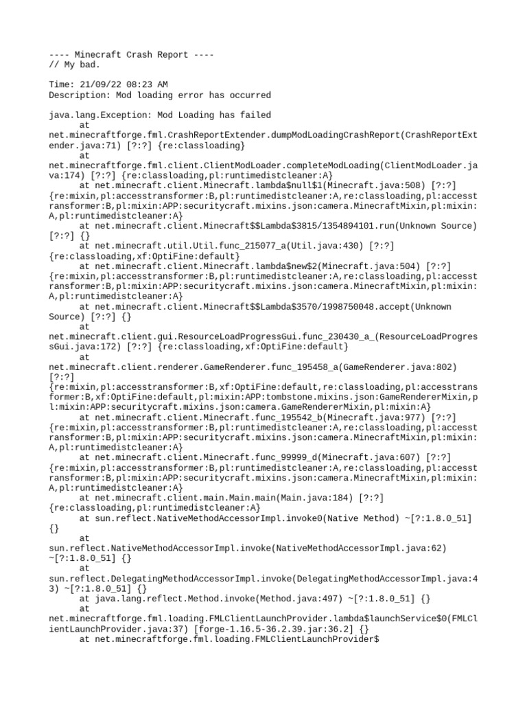 Forge Mod Loading Error 1.16.5 | PDF | Software | Software Development