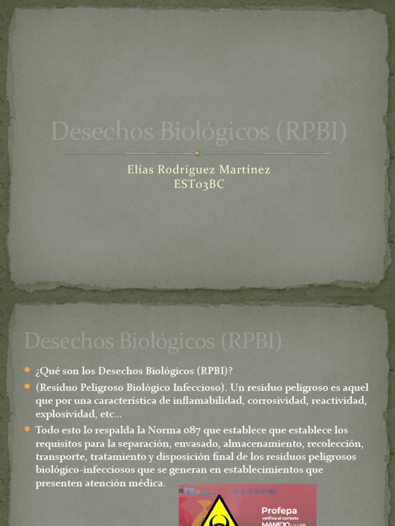 Desechos Biológicos PDF Residuos El plastico