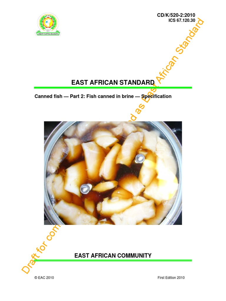 Canned Fish - Fish Canned in Brine - Specification | PDF | Canning ...
