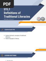 U1L1 - Definitions of Traditional Literacies