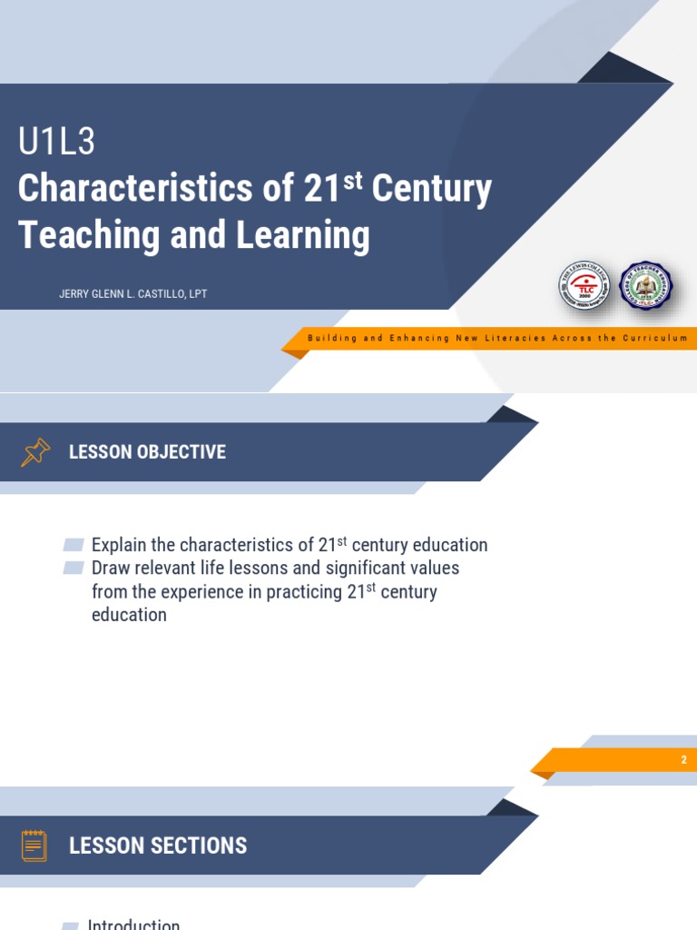 U1l3 features of 21st century teaching and learning pdf learning