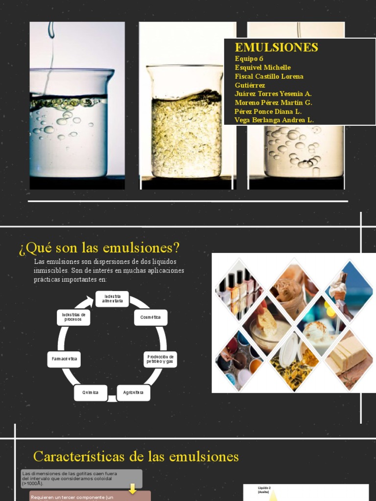 Emulsiones | PDF | Emulsión | Ciencias fisicas