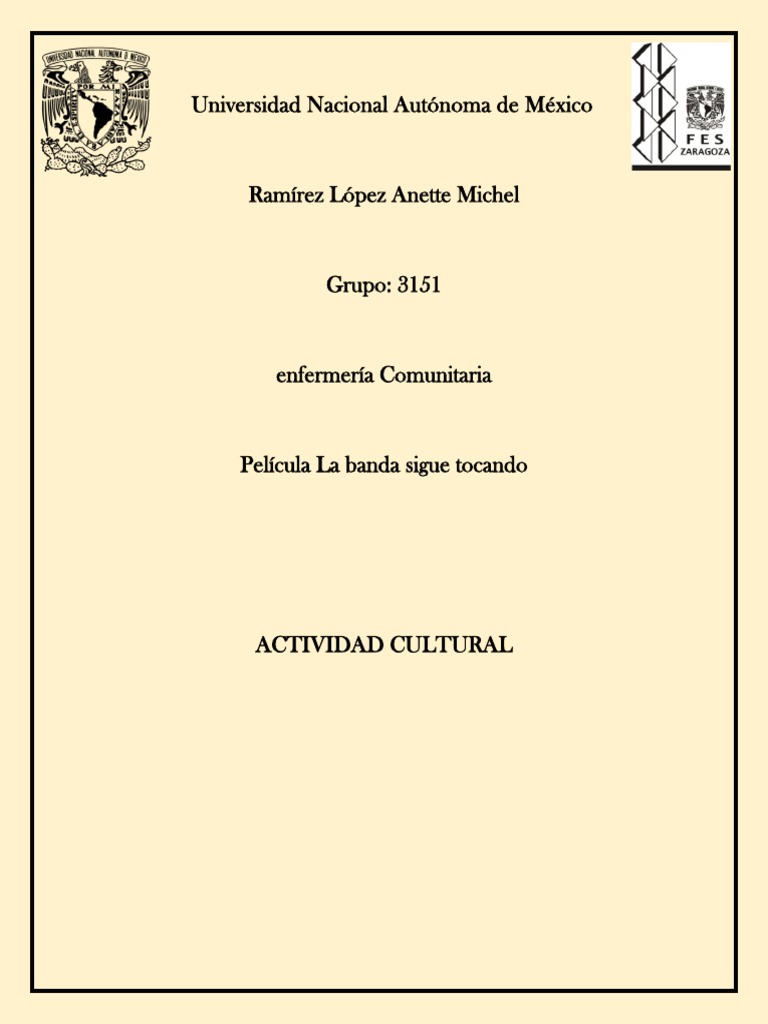 Actividad Cultura La Banda Sigue Tocando PDF VIH / SIDA Virus
