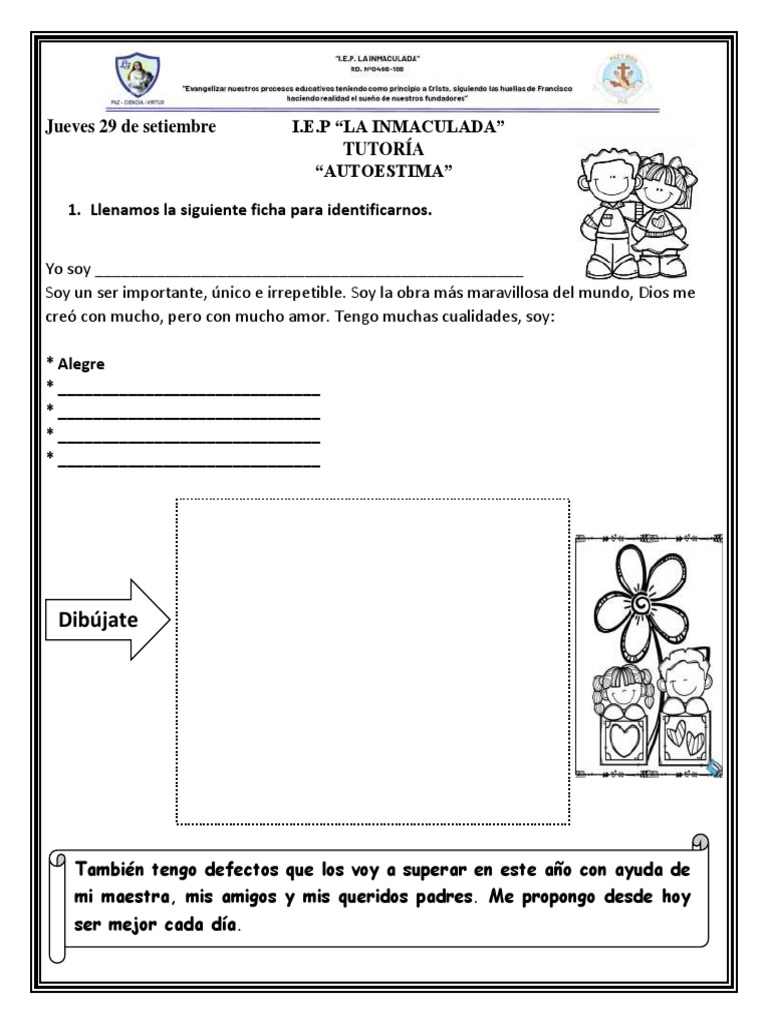 Ficha de Autoestima para Estudiantes | PDF