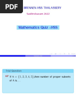 Maths Quiz HSS-School Level