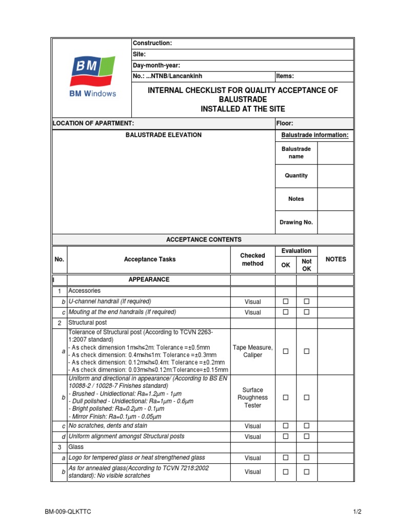 9 bmw check list nghiem thu chat luong lan can eng download free