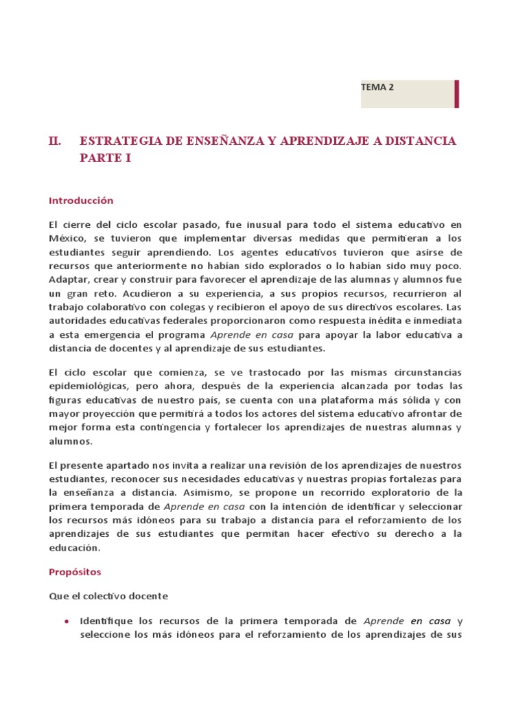 Estrategia de Aprendizaje a Distancia | PDF | Educación de la primera ...