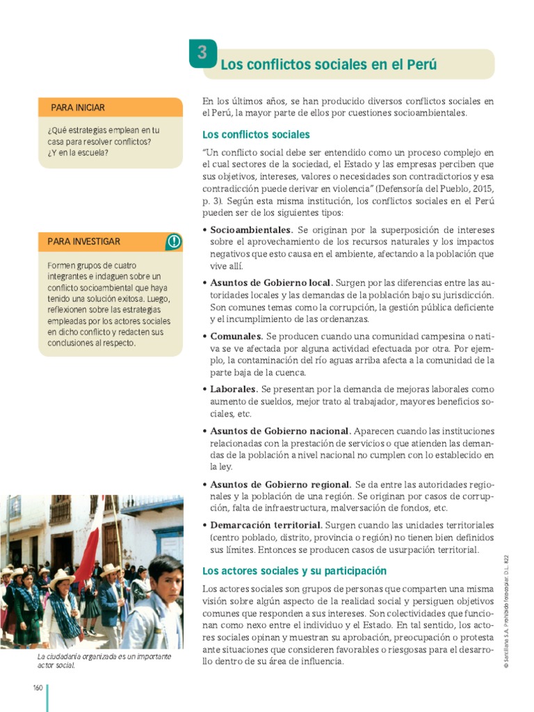 Conflictos sociales y actores en Perú | PDF | Conflicto (proceso ...