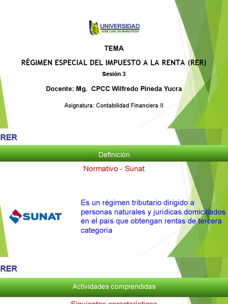 Sesión 3 Regimen Especial Del Impuesto A La Renta | PDF | Auditoría ...