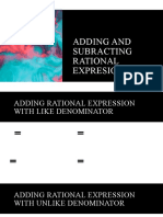 Adding and Subracting Rational Expresions