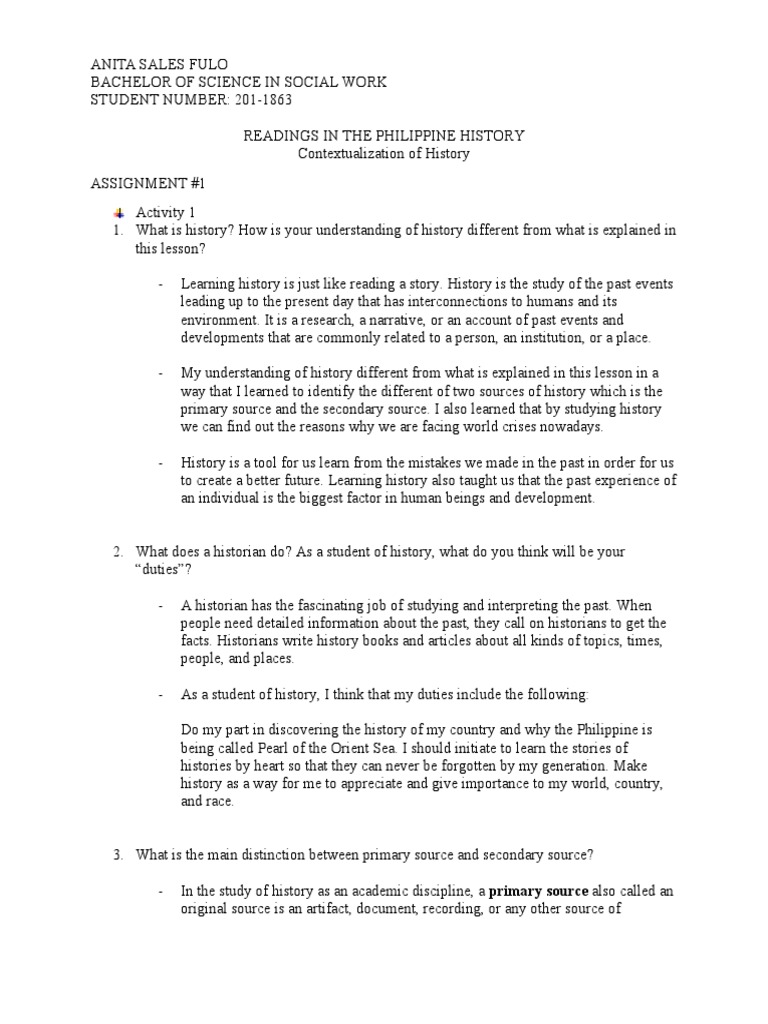 Assignment #1 | PDF | Primary Sources | Science