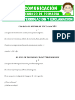 Signos de Interrogacion y Exclamacion para Segundo de Primaria