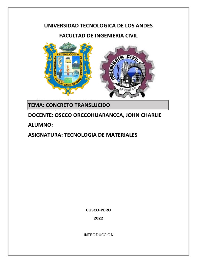 Concreto Translucido PDF Hormigón Ingeniería de Edificación