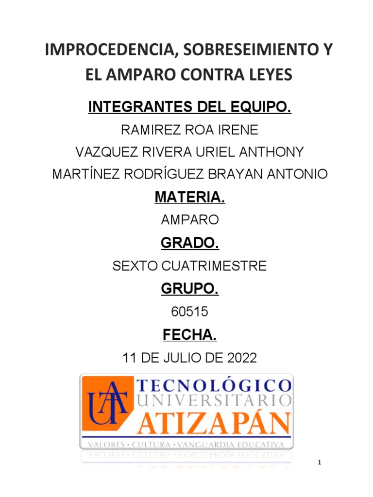 Trabajo Amparo | PDF | Caso de ley | Sentencia (ley)