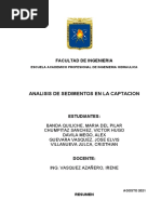 Analisis de Sedimentos en La Captacion