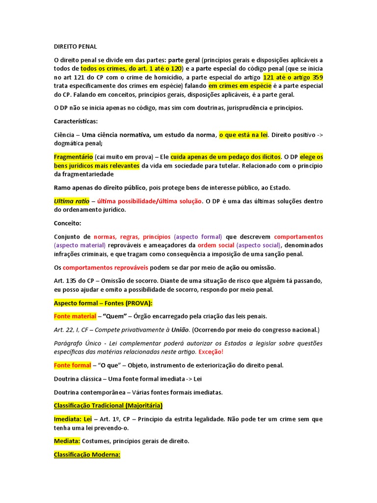 Uma Introdução Aos Princípios Fundamentais E Estrutura Do Direito Penal