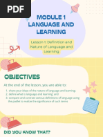 Module 1 Lesson 1 Language and Learning