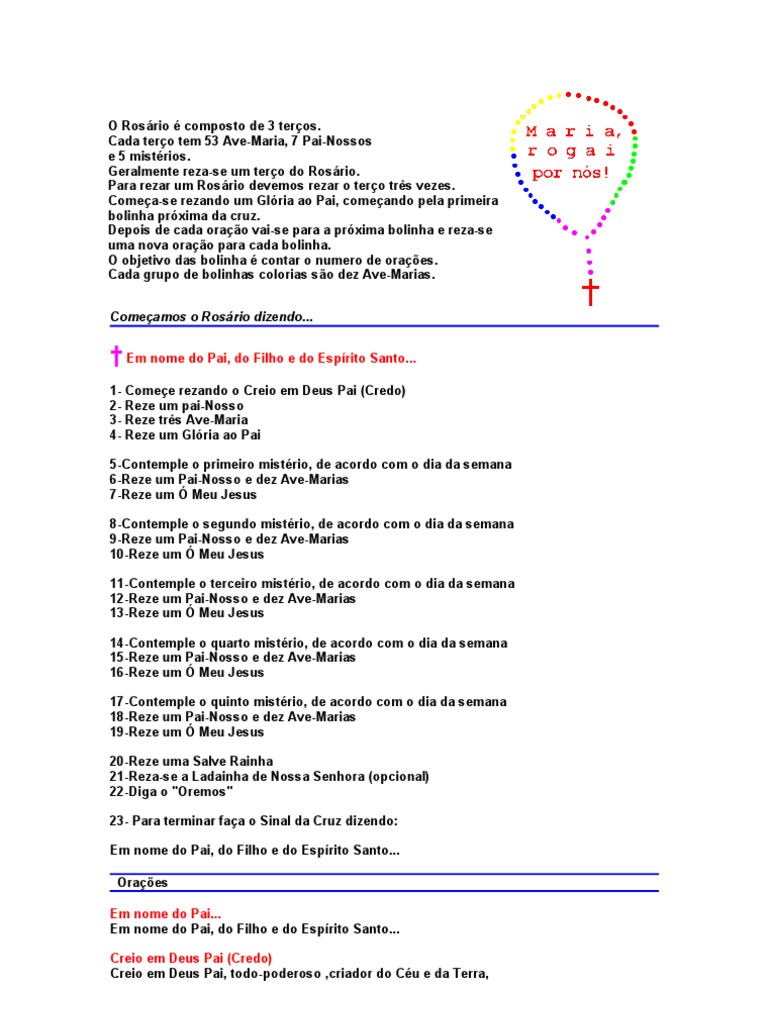O Rosário É Composto de 3 Terços | PDF | Rosário | Maria, Mãe de Jesus