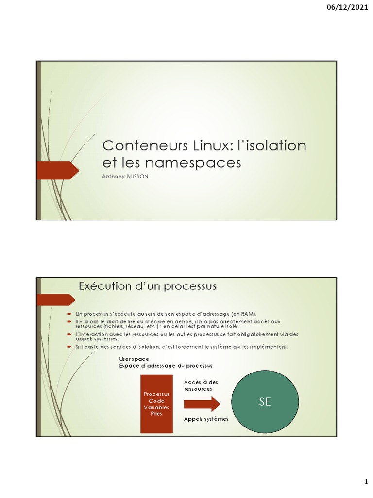 Conteneurs Linux : Isolation et Namespaces | PDF | Cache (Informatique ...