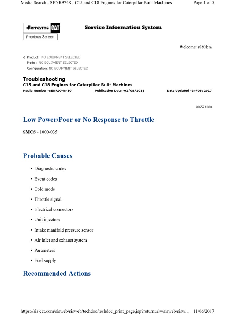 Low PowerPoor or No Response To Throttle PDF Throttle Troubleshooting