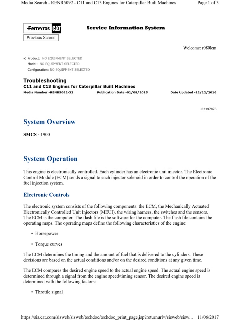RENR5092 Localizacion y Solucion de Problemas | PDF | Fuel Injection ...