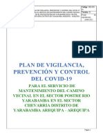 Plan COVID mantenimiento vial Yarabamba