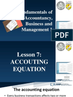 Lesson 7. The Accounting Equation