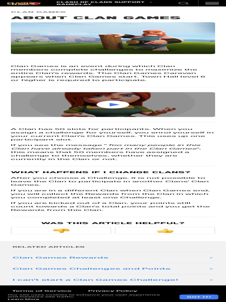 About Clan Games Supercell Support Portal | PDF