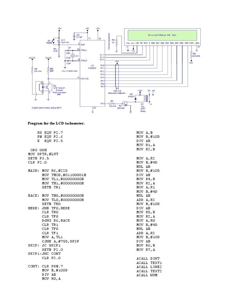 Tachometer PDF Operating System Technology Electrical Engineering