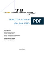 Tributos aduaneros GA, IVA, IEHD