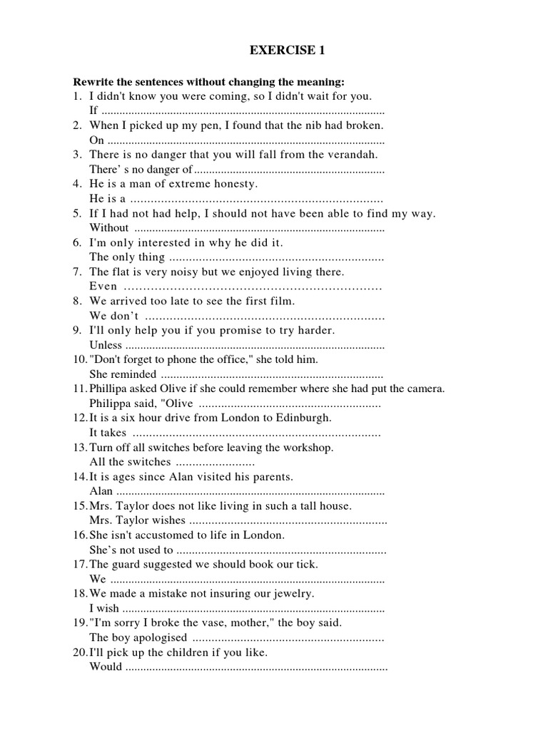 Transformation Exercise 1 | PDF